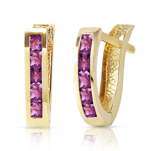 Huggie Haven Amethyst Earrings