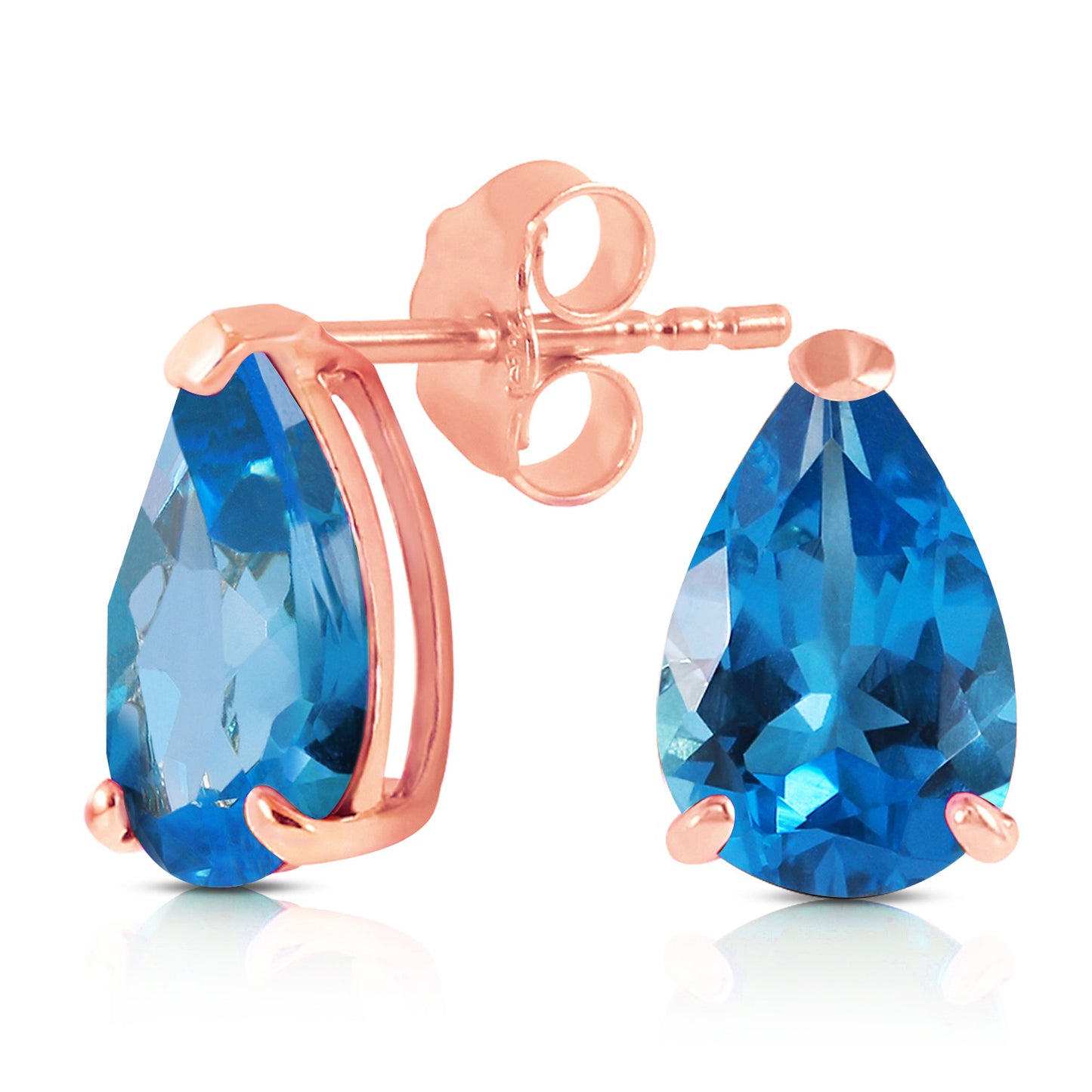 Gleaming Pear Blue Topaz Earrings