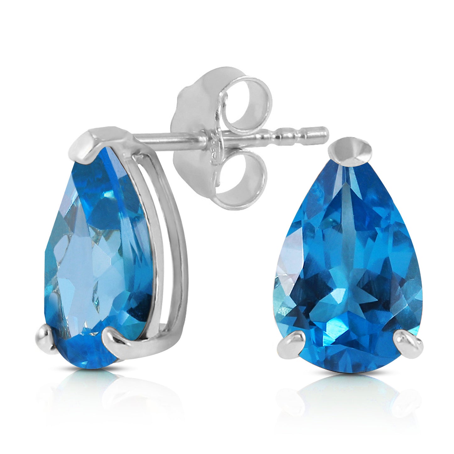 Gleaming Pear Blue Topaz Earrings