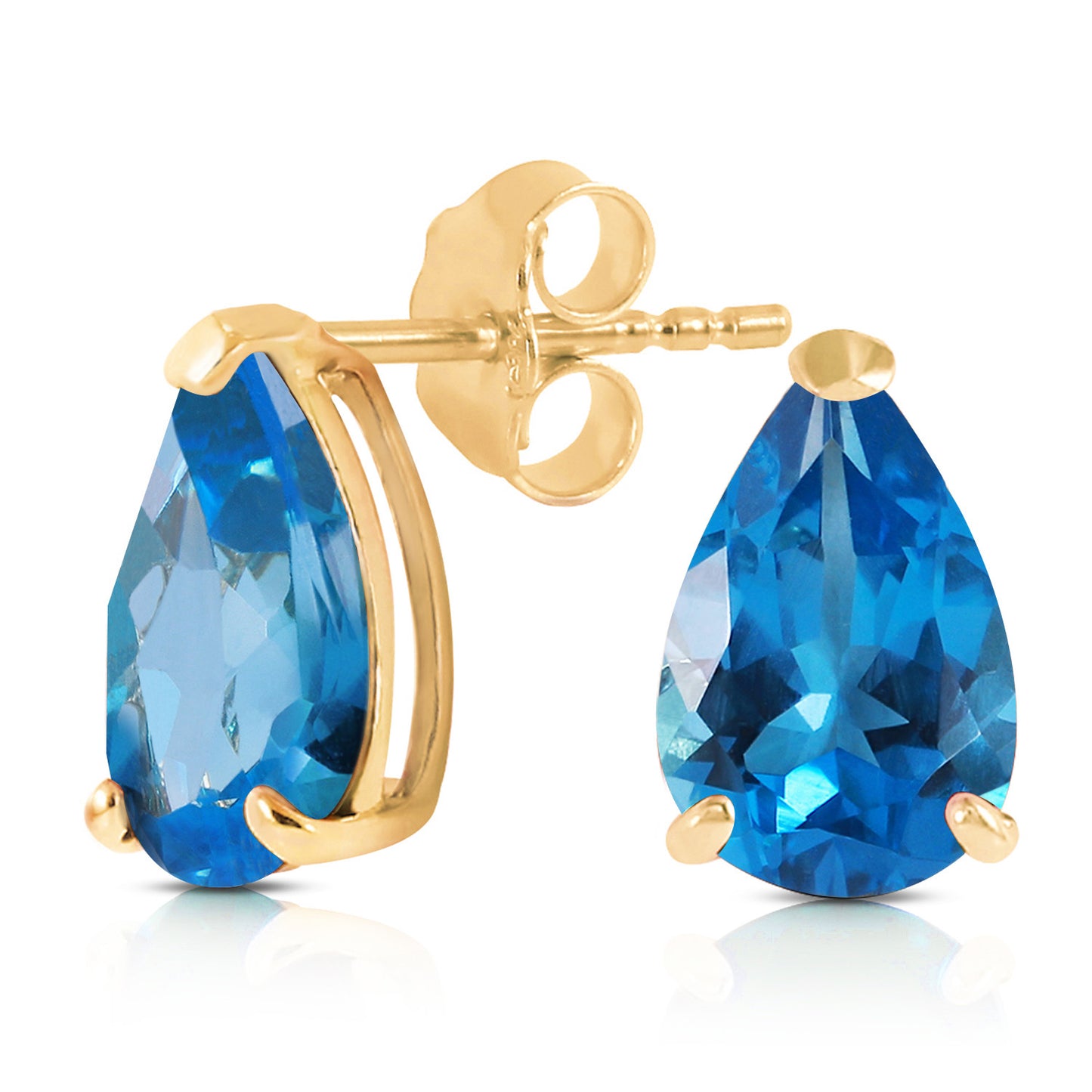 Gleaming Pear Blue Topaz Earrings