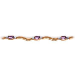 Rhythmic Flow Amethyst and Diamond Bracelet