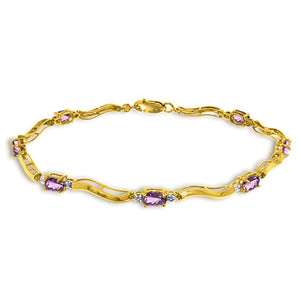 Rhythmic Flow Amethyst and Diamond Bracelet