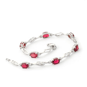 Shimmering Array Ruby and Diamond Bracelet