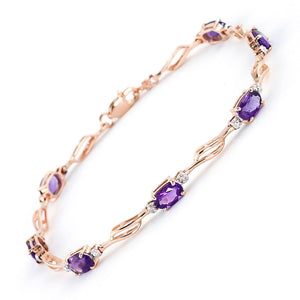 Shimmering Array Amethyst and Diamond Bracelet