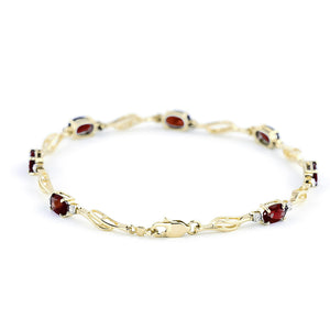 Shimmering Array Garnet and Diamond Bracelet