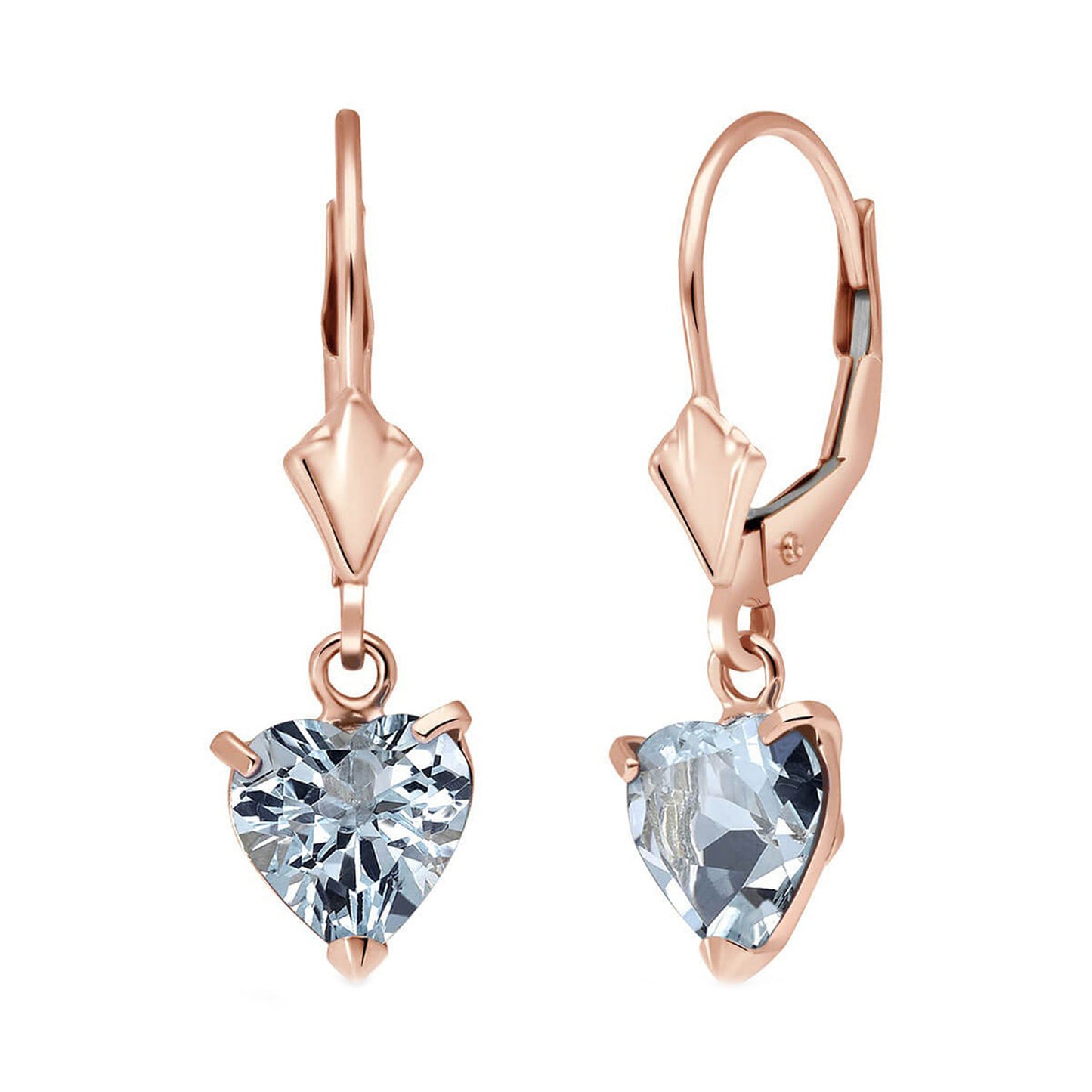 Eternal Love Aquamarine Leverback Earrings