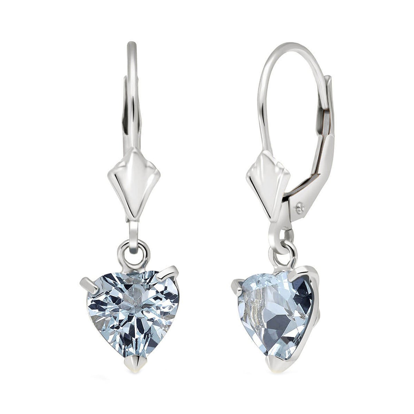 Eternal Love Aquamarine Leverback Earrings