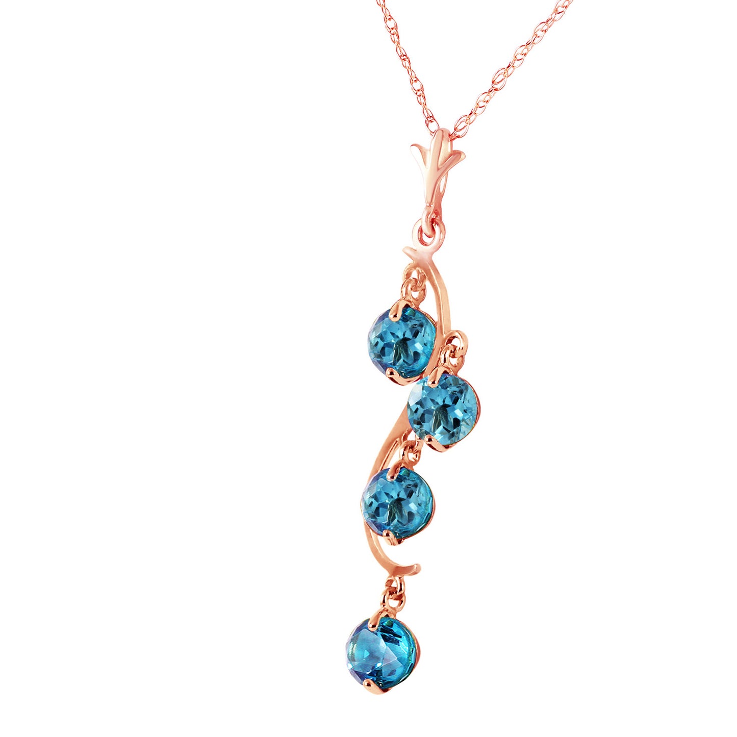 Radiant Drops Blue Topaz Necklace