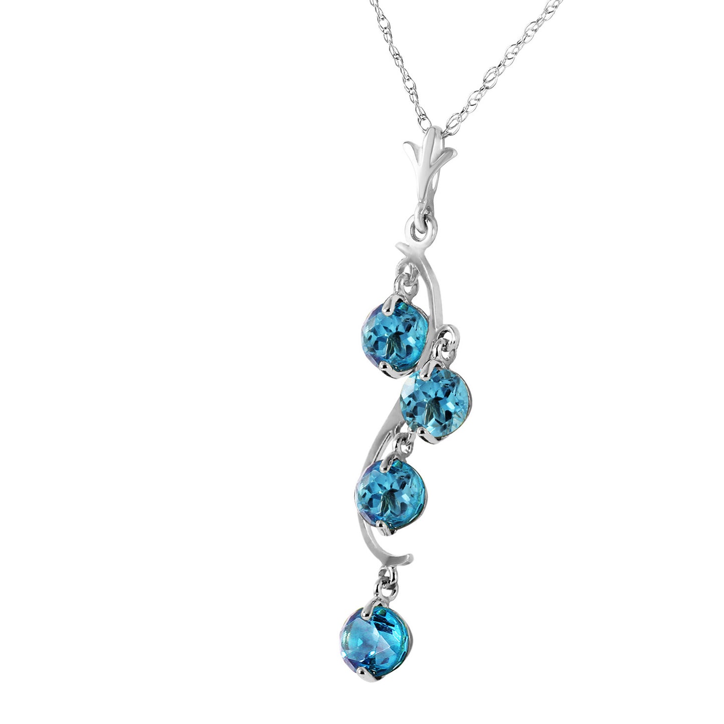 Radiant Drops Blue Topaz Necklace