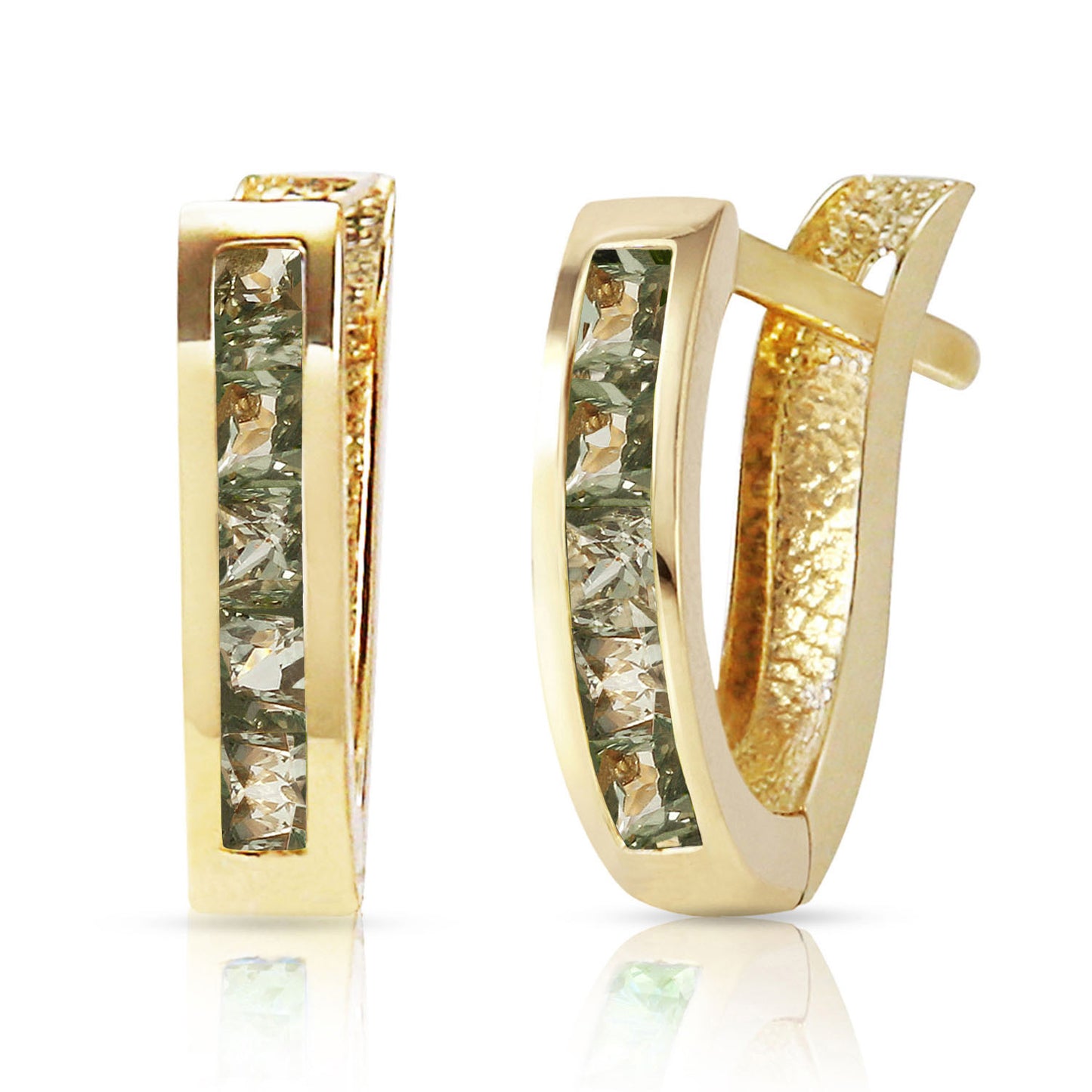 Huggie Haven Green Sapphire Earrings