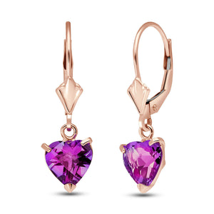 Eternal Love Pink Topaz Leverback Earrings