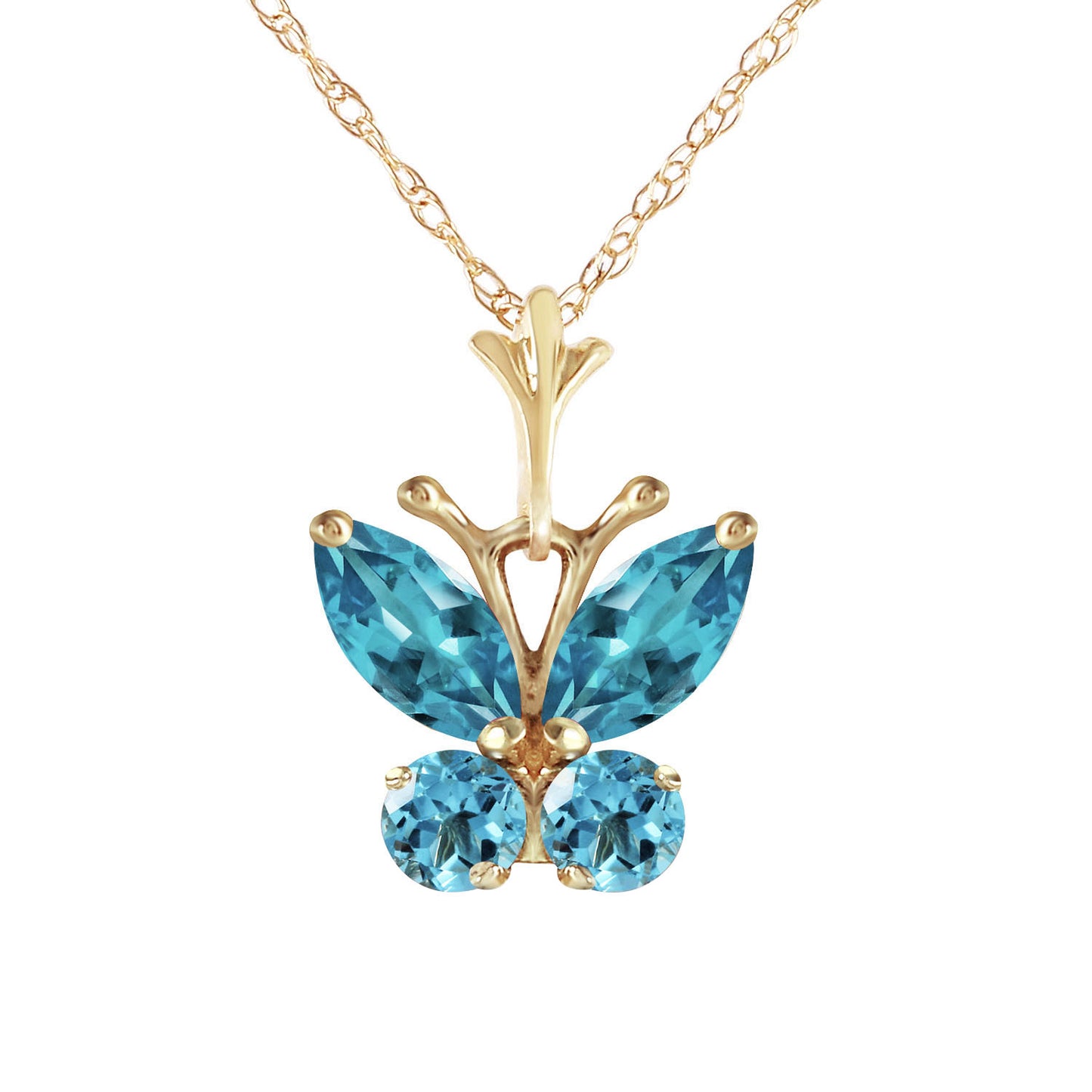 Glimmering Wings Blue Topaz Necklace