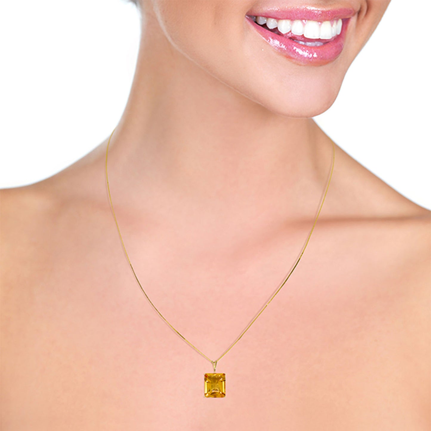 Shimmering Cuts Citrine Necklace