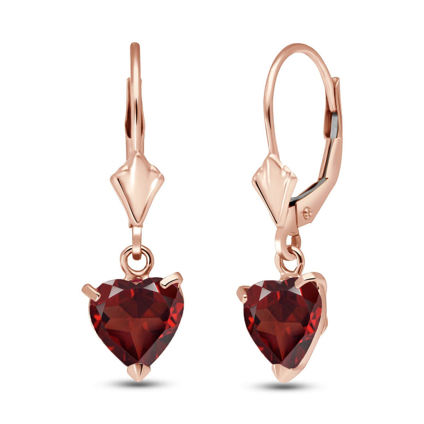 Eternal Love Garnet Leverback Earrings
