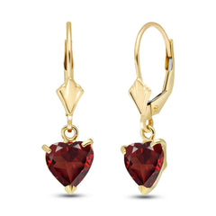 Eternal Love Garnet Leverback Earrings