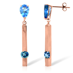 Sunset Glow Blue Topaz Push Back Earrings