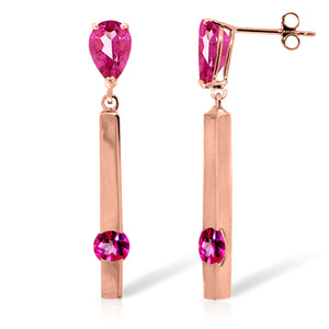 Sunset Glow Pink Topaz Push Back Earrings