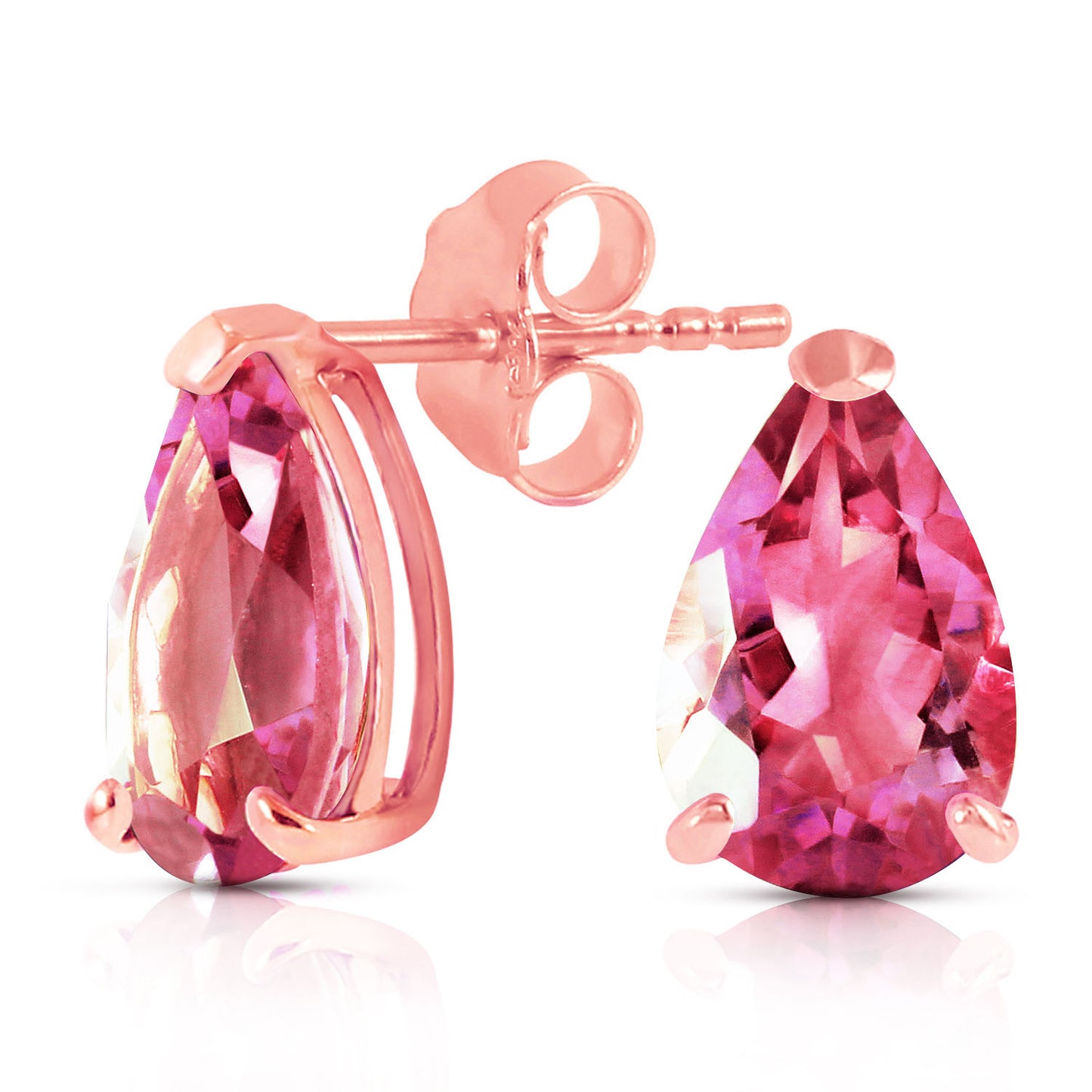 Gleaming Pear Pink Topaz Earrings