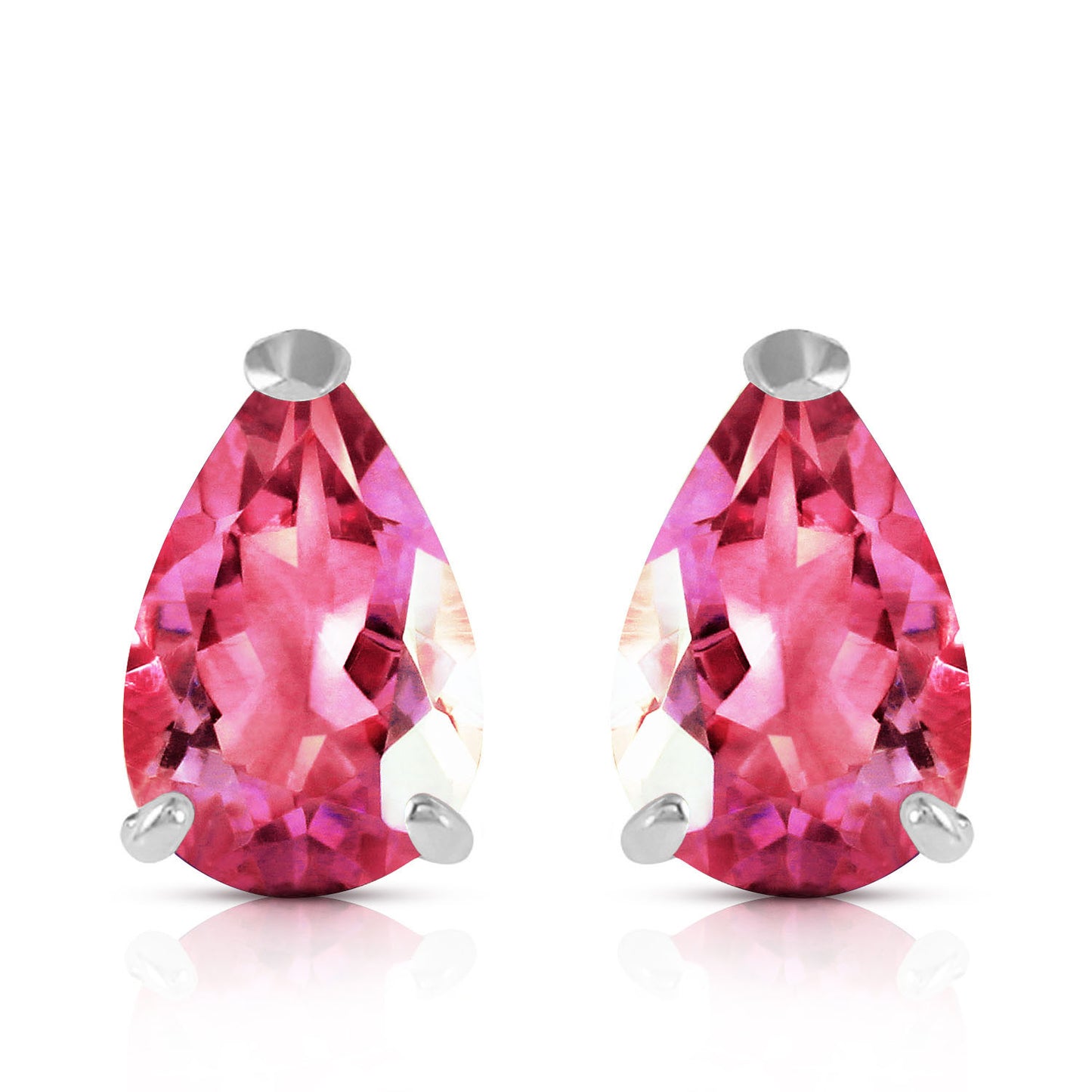 Gleaming Pear Pink Topaz Earrings