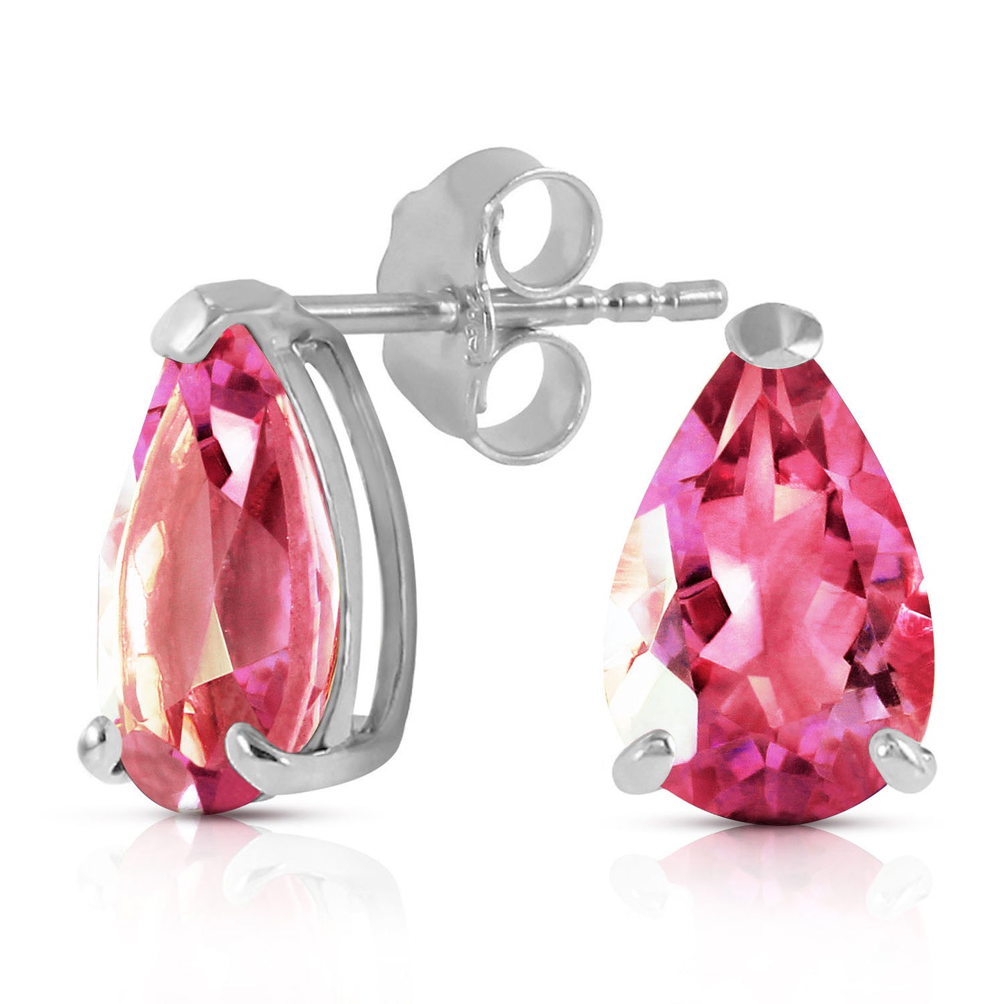 Gleaming Pear Pink Topaz Earrings