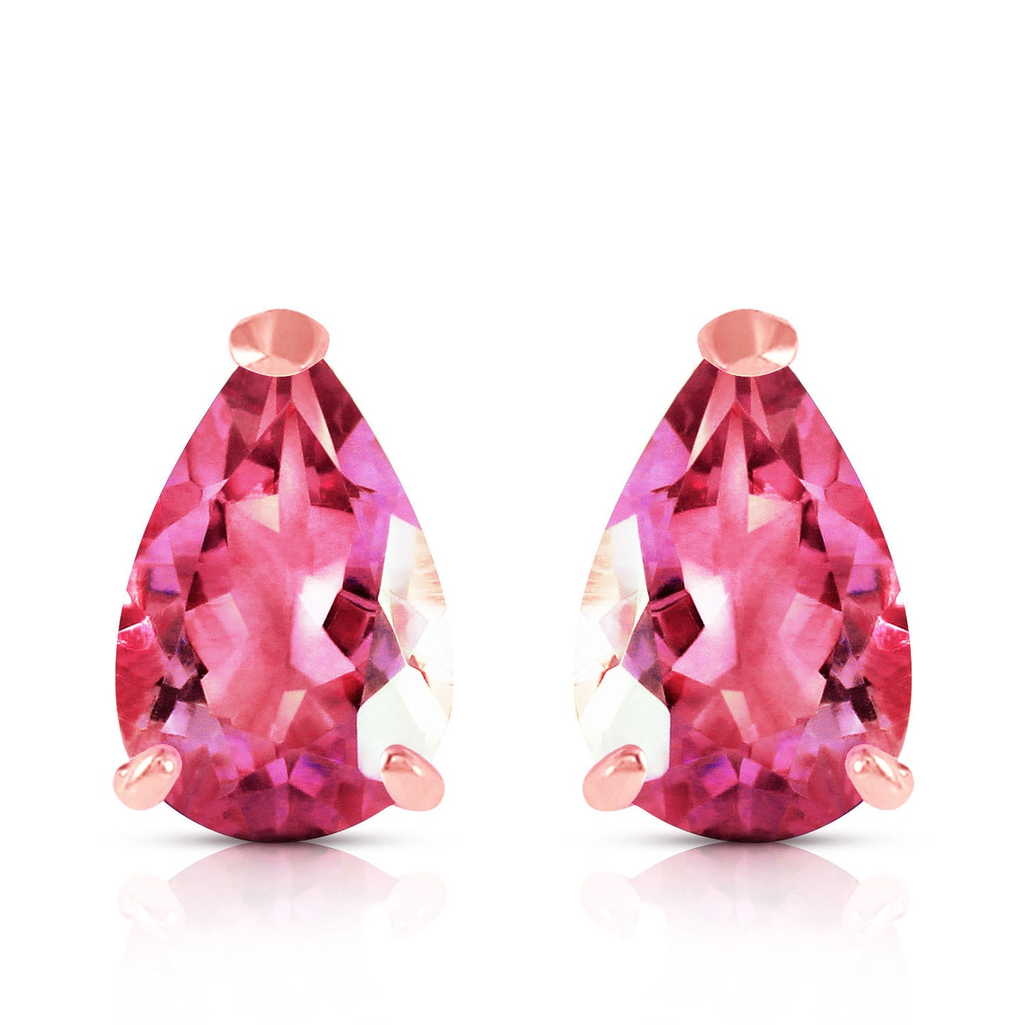 Gleaming Pear Pink Topaz Earrings