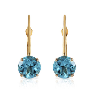 Zen Solitaire Blue Topaz Earrings