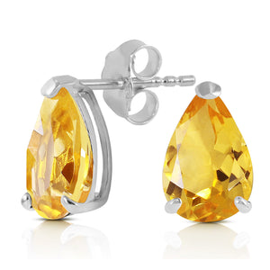 Gleaming Pear Citrine Earrings