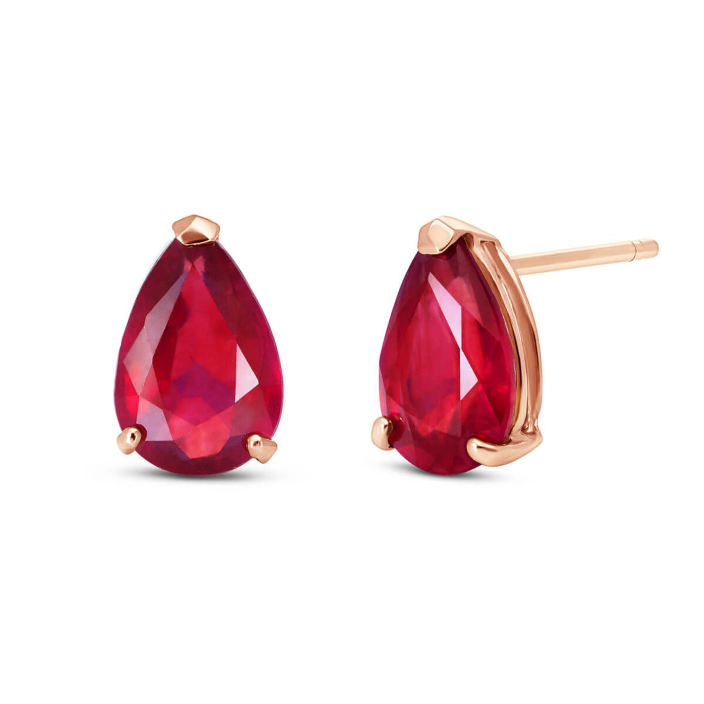 Gleaming Pear Ruby Earrings