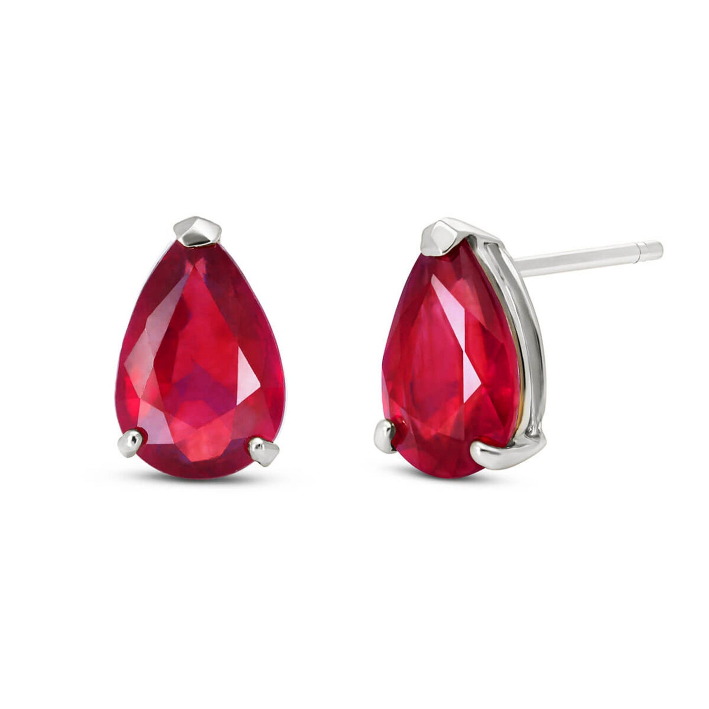 Gleaming Pear Ruby Earrings