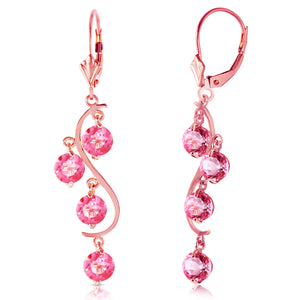 Radiant Drops Pink Topaz Leverback Earrings