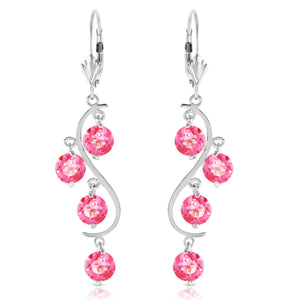 Radiant Drops Pink Topaz Leverback Earrings