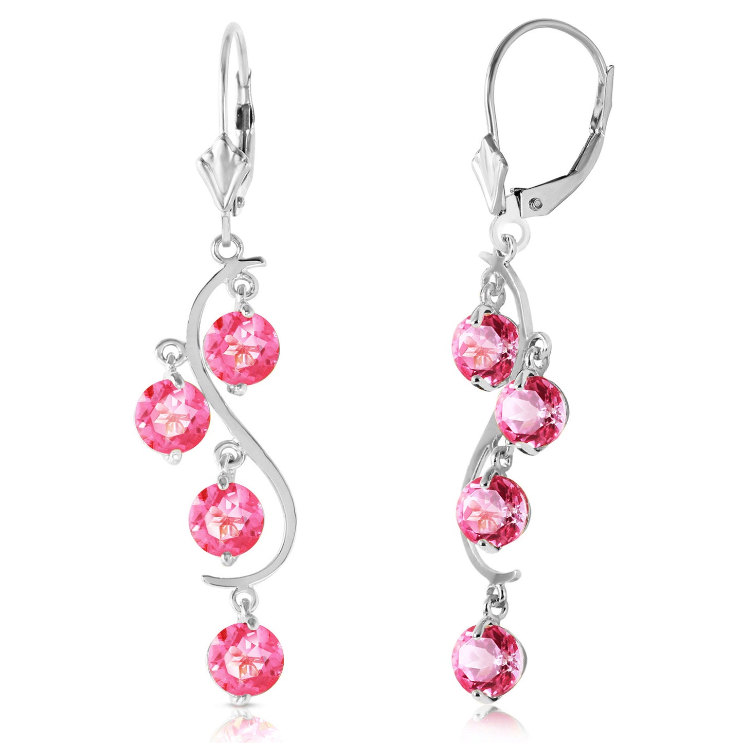 Whispering Tiers Pink Topaz Earrings