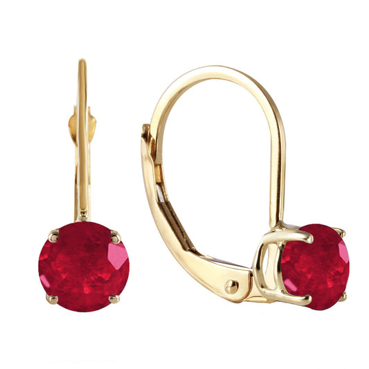 Zen Solitaire Ruby Earrings