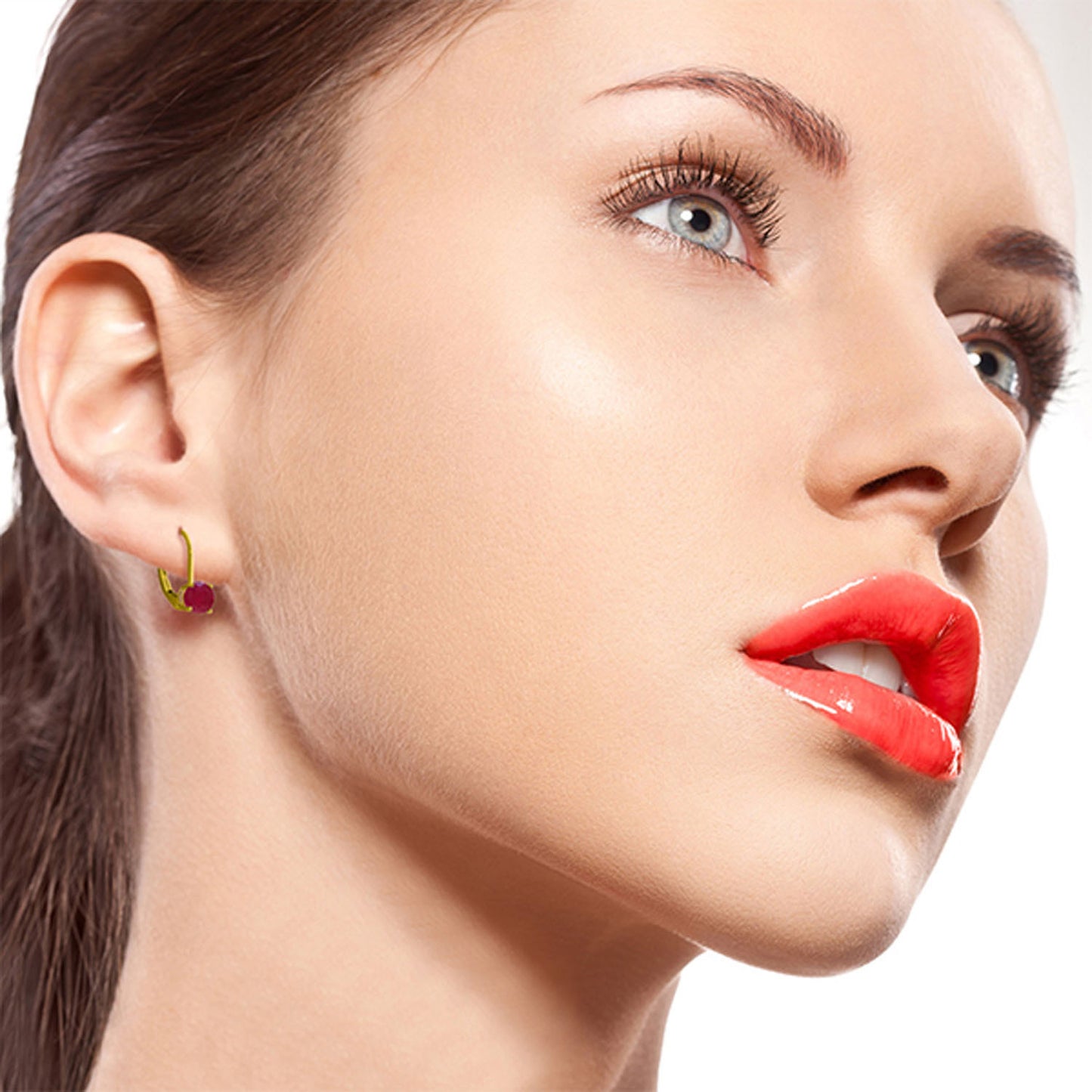 Zen Solitaire Ruby Earrings