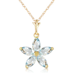 Radiant Petal Aquamarine Necklace