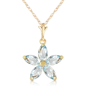 Radiant Petal Aquamarine Necklace