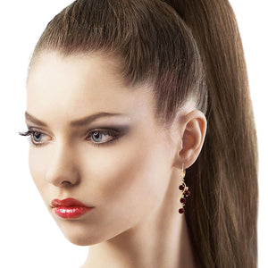 Radiant Drops Garnet Leverback Earrings