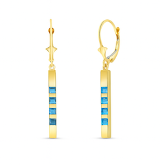 Evergreen Harmony Blue Topaz Leverback Earrings