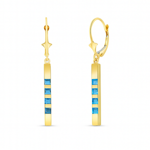 Evergreen Harmony Blue Topaz Leverback Earrings
