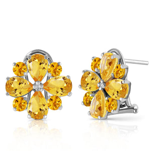 Royal Crest Citrine French Clip Earrings