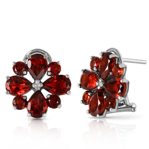 Royal Crest Garnet French Clip Earrings