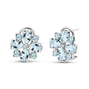 Royal Crest Aquamarine French Clip Earrings