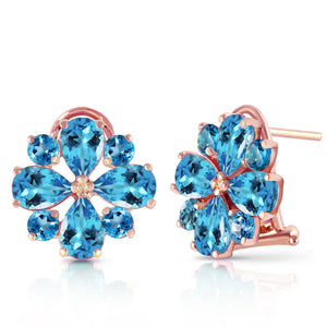 Royal Crest Blue Topaz French Clip Earrings