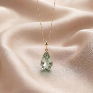 Lunar Glow Green Amethyst Necklace