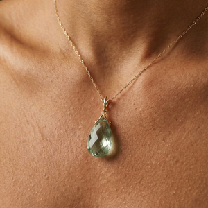 Lunar Glow Green Amethyst Necklace