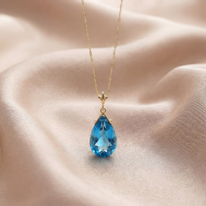 Lunar Glow Blue Topaz Necklace