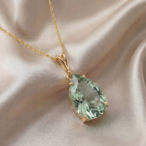Hidden Light Green Amethyst Necklace