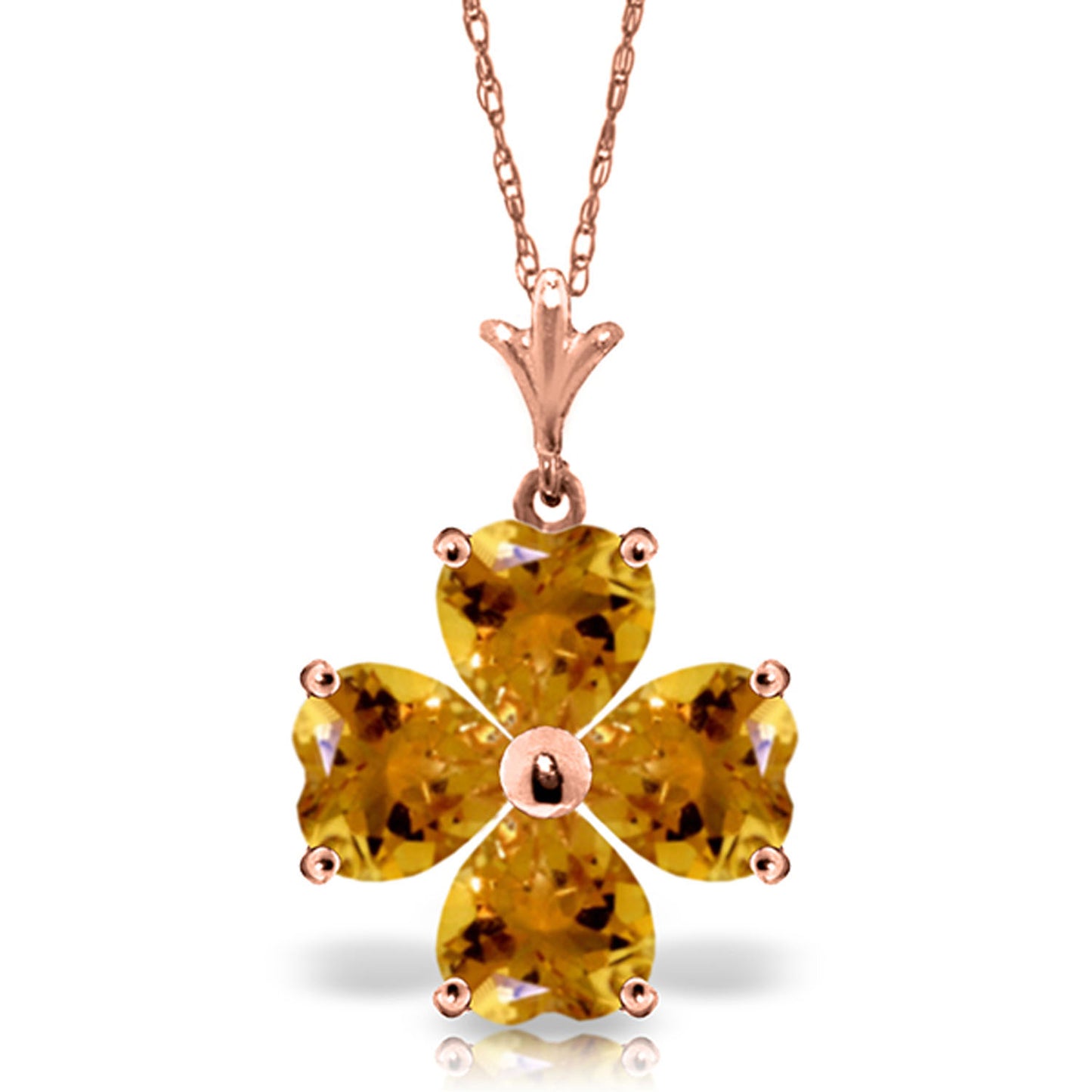 Elegant Petal Citrine Necklace