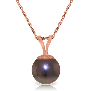 2 Carat 14K Solid Gold Necklace Natural Black Pearl