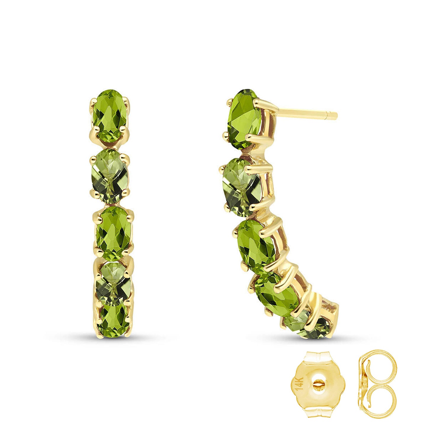 Brilliant Curve Peridot Earrings